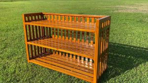 ชั้นวางรองเท้า ชั้นไม้สักวางรองเท้า (พร้อมส่ง)สินค้าจากเศษไม้สัก