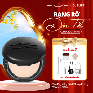 Phấn Phủ Kiềm Dầu About-Tone Thuần Chay Da Sáng Mịn Giữ Lớp Nền Lâu Trôi Cả Ngày 9g