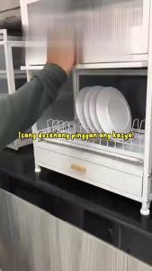 GSlifeDish Rack with CoverRak Pinggan Mangkuk Bertutup Bekas Kitchen Dish Drainer Rack with Drawer
