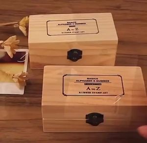 JLT R WOODEN ALPHABET NUMBERS STAMP WITH