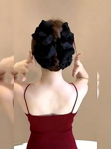 Light-luxury Diamond Sequins Mesh Double-sided Bow-knot Bubble Gripper Large Hair Clamps PAZU