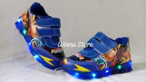 BIG SALE 12.12 Sepatu anak Laki laki lampu LED menyala motif BOBOIBOY KEREN