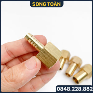 Béc Đuôi Chuột Ren Trong 3/8 (17) Đầu Nối Đồng Thau Cắm Lòng Trong Ống Phi 6 8 10 12 14 16mm