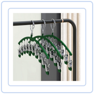 【COZYCASA】Premium Windproof Sock Drying Hanger Stainless Steel Non-marking Clips Clothes Underwear Plastic Drying Rack