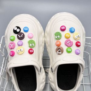 22Pcs/Set Crocs Charms Shoes Accessories M Bean Magic Biscuit Shoes Flower DIY Removable Shoes Buckle Decoration for Crocs