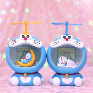Cute Cartoon Doraemon Piggy Bank Night Light Japan Anime Bedroom Lights For Children Bedside lamp Birthday Gift Resin Ornaments Room Decor