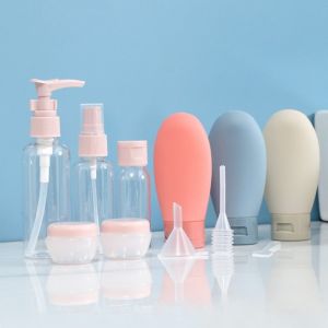 11pcs ชุดบรรจุขวดสําหรับการเดินทาง แบบพกพา ขวดปั้ม สําหรับใส่โลชั่น เครื่องสําอาง แชมพู เหมาะกับการเดินทาง