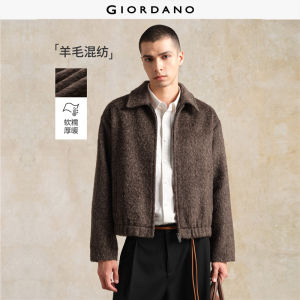 Giordano Men Brushed wool-blend jacket Free Shipping 18075824