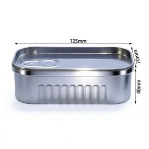 FFBH 1PCS Sardine Can Shaped Storage Tin Portable Tinplate Material Sealed Jar With Lid For Storing Small Items Household Goods 3M8Q4