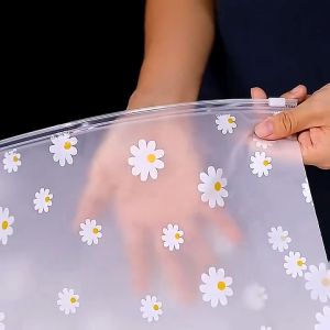 Zipper Storage Bags 15-90Pcs Daisy Frosted Plastic Reusable Garment Organizer for Apparel Swimwear
