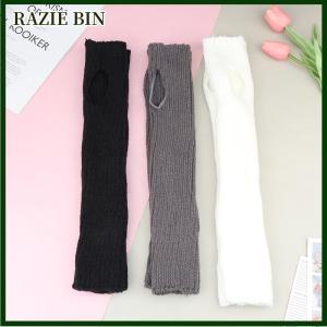 RAZIE BIN ถุงเท้ายาวแบบกอธิคมีขนปุยสำหรับผู้หญิงถุงเท้ายาวแบบกอธิคถุงเท้าให้ความอบอุ่นสำหรับฤดูหนาว Y2k เลกกิ้งสไตล์กอธิค