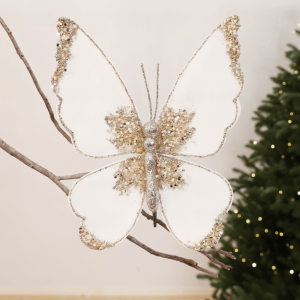 GIORGIONE Phủ lớp lấp lánh. Đồ trang trí hình bướm cho cây thông Noel. Lông tơ Tự làm Bướm lấp lánh nhân tạo Treo Nhiều màu sắc Trang trí cây thông Noel Cây thông Noel