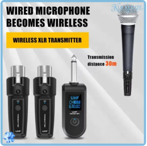 Wireless Microphone Converter Rechargeable XLR Transmitter and Receiver Wireless Mic Adapter for Dynamic Microphone