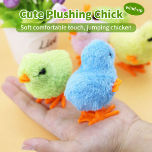 【Local Delivery】Jumping Chick Wind Up Toys Plushing Hopping Chicken Clockwork Cute Plushie Toy For Toddler Kids Birthday Stocking Easter Party Favors