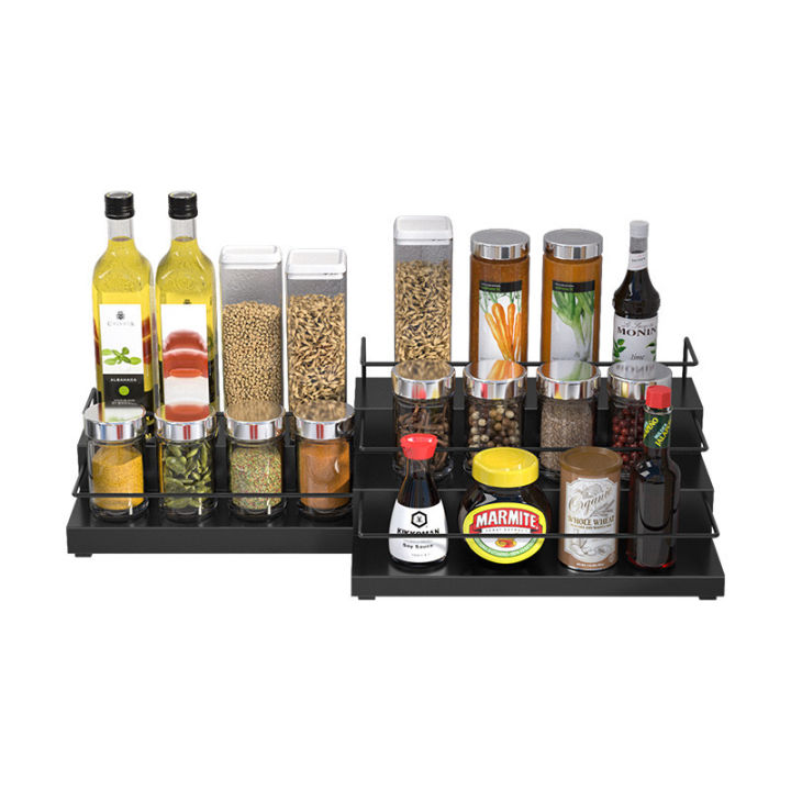 Kitchen Counter Storage Rack With Pull Out Steps For Spices And ...