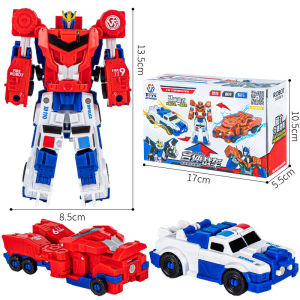 SKISOPGO 2-in-1 Transformable Car Robot Toy Magnetic Collision Deformation Model Combined Car Boy Kids Mainan