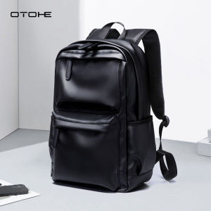 OTOHE กระเป๋าเป้สะพายหลังผู้ชายแฟชั่นใช้ได้ทั้งชายและหญิงกระเป๋าเป้สะพายหลังแล็ปท็อปแบบพกพากระเป๋าสะพาย PU นิ่มกระเป๋าโน้ตบุ๊กกระเป๋าเดินทางสำหรับธุรกิจกระเป๋านักเรียนแฟชั่นสำหรับเดินทางไปเรียนธุรกิจ