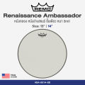 Remo® Renaissance Ambassador หนังล่างสแนร์ หนังล่าง แบบขุ่น ชั้นเดียว หนา 3 มิล ขนาด : 13” / 14” ** Made in USA **. 