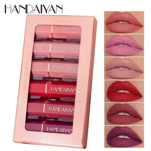 6PC/Set Matte Velvet Lip Gloss Waterproof Long-lasting Liquid Lipstick Cosmetic Beauty Keep 24 Hours Makeup2026