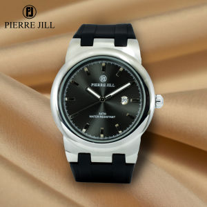 PIERRE JILL 1382 JAM TANGAN FASHION SPORT PRIA TALI SILIKON ANTI AIR DATE AKTIF FREE BOX