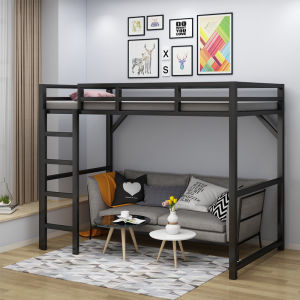 SG Stock Double Decker Bed Frame Double Bed Loft Bed High Low Iron Bunk Bed Small Apartment Bed Elevated Bed Sheet Upper Loft Apartment Loft Duplex Second Floor Wrought Iron
