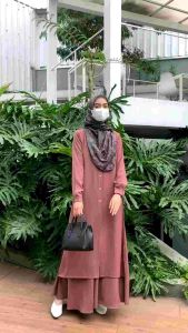 ONE SET + ROK TUNIK RISSALAH /tunik rok/atasan celana/tunik celana/atasan celana