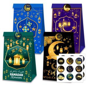 Eid Candy Box Ramadan Mubarak Gift Boxes Muslim Festival Party Decor Cookie Snack Raya Gift Box Bag