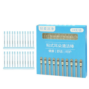 2Pcs Sticky Ear Cleaner 24Pcs Disposable Adhesive Pick Spiral Head Hygienic Dust-Proof Box Kids Adults 粘性耳勺
