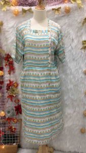 Đầm Cổ Vuông Cài Nút 2 hand hiệu COUTURE PEARL- Size L( #Đ132$)