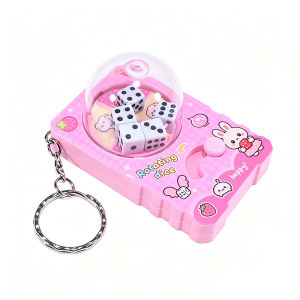 Cartoon Spinning Rotary Dice KeychainStress Relief Fidget Toy Backpack Charm Kids Party Small Gift