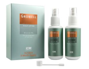 Growell Scalp Lotion 5% Minoxidil 2x100ml (3 Months Supply) – Hair Loss Treatment Anti Hair Fall Stimulates Hair Regrowth
