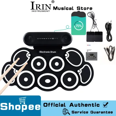 IRIN Electronic Drum USB Electronic Drum Portable Practice Drums Supports BT MIDI Various Audio Connection Headphone Jack KitFast shipping