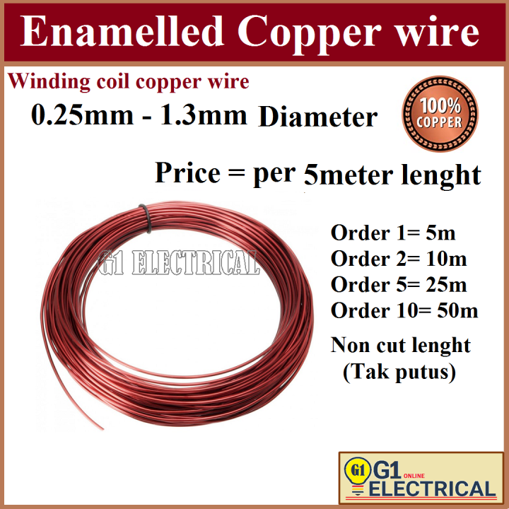 Per (5meter length) Enameled round copper wire, Motor winding copper