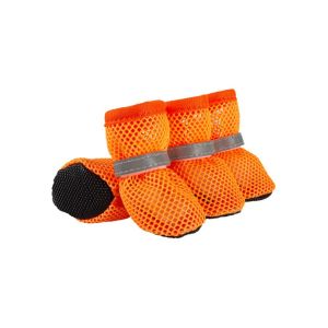 YAZHE 4pcs/set Non-slip Dog Mesh Shoes Wear Resistant Reflective Pet Short Boots Fashion Breathable Hollow Out Dog Shoes Spring