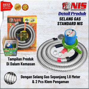 Nis Paket Selang Gas + Regulator Gas 2 Pengunci/Double Lock Tekanan Tinggi