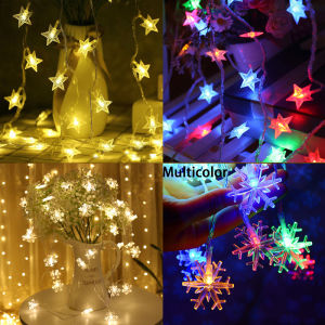 Dây Đèn 20LED 2.5/3M Dây Đèn Thần Tiên Dây Đèn Tuyết/Ngôi Sao Năm Cánh Trang Trí Phòng Tiệc Giáng Sinh Lãng Mạn