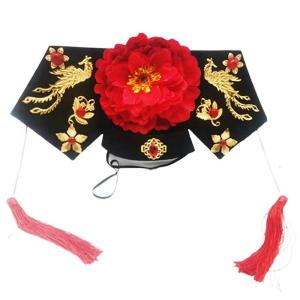 Cổ Điển Hoàng Hậu Hat Cho Phụ Nữ Cổ Điển Hoa Velvets Hat Trung Quốc Kịch Trang Phục Mũ Nón Roleplay tóc hóa trang Decors