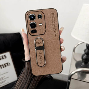 Promo Case Compatible Infinix Note 50 / Note 50 Pro Softcase Standing Plain Leather Ring Holder