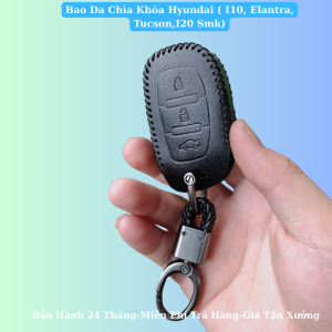 Bao Da Chìa Khóa HYUNDAI ( i10 elantra tucsoni20 smk ). Da Bò Nhập Khẩu ITALIA