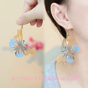 Easy to Use Silicone Mold Customized Butterfly Shaped Earrings Molds Convenient Ear Rings Mould Supplies