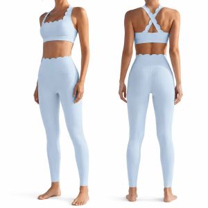 Bộ đồ tập thể dục Hai mảnh Bộ đồ tập thể dục Yoga cho phụ nữ Màu đồng nhất Siêu co giãn Mỏng phù hợp Chạy bộ Đồ thể thao Quần áo tập luyện thoáng khí2026