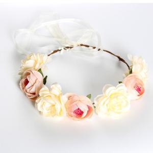 Boho Girl Floral Crown Flower Headband Hair Garland Wedding Headpiece Pink - intl