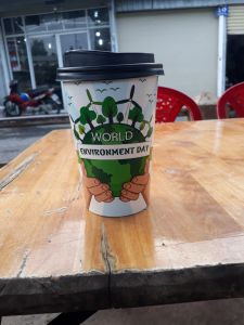 Ly giấy 16oz - 480ml mẫu Trái Đất Xanh Set 100-300 cái kèm nắp