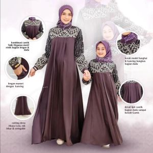 MH/Hilya Dress Couple Ceruty brukat Dress couple Dress wanita Gamis brukat Dress terbaru viral COD