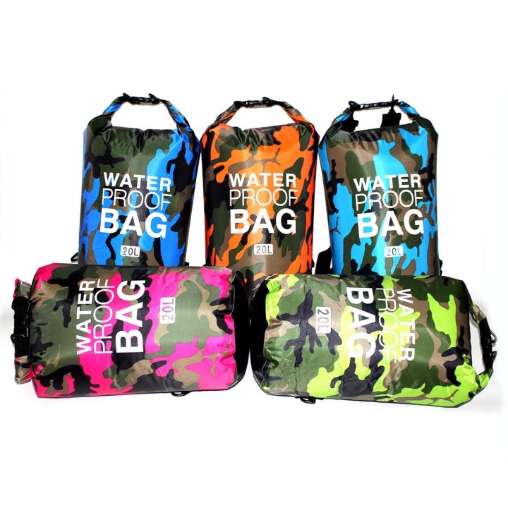 Ocean Pack Camouflage Dry Bag Waterproof bucket bag Sling Shoulder Backpack Outdoor travel bag Lazada PH