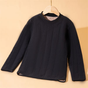 2024 School Uniform Liner Artifact Childrens Winter Wool Warm-Keeping Pants Medium and Large Childrens Inner Wear Thickened Cotton Pants