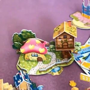 AD【ready stock】Children's 3D Puzzle Toy - Delicate Paper Jigsaw Puzzle - Educational Diy Building Hut - Sensory Development & Brain Development** - **Cod Fast Shipping