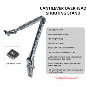 LEAPLIGHT Flexible Magic Arm W C-Clamp Overhead Camera Mount 360°Rotatable Cantilever Stand ArticulatingArm for Phone/iPad Stand