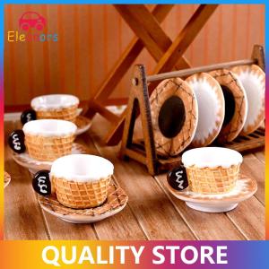[Eleanor] 3set Miniature Dollhouse Latte Coffee Mug Mini Cup Model Toys For Home Decor Accessories