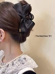Premium Hair Clips for Women: Bow-knot Claw Clips for Thick and Thin Hair Big Non-slip Bow Clips in Black